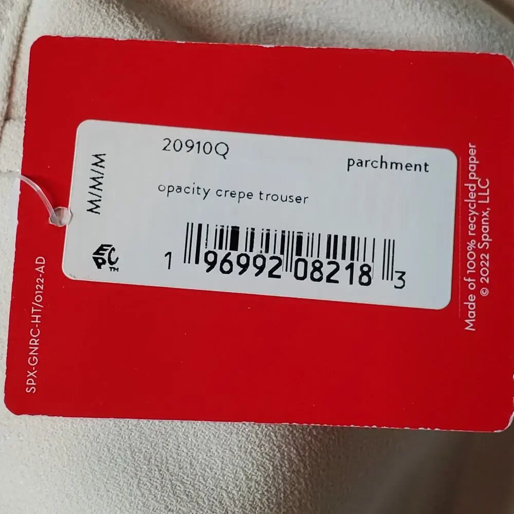 Spanx Women's Size M NWT Carefree Opacity Crepe Trousers Ivory White 20910 - Picture 7 of 9